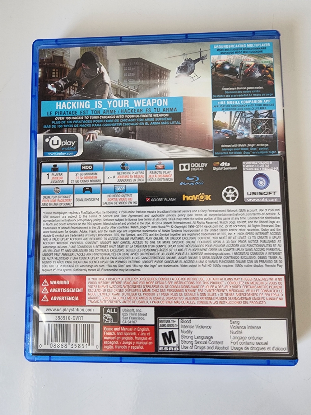 Watch Dogs: Signature Edition (PlayStation 4 / PS4) Tested/ Working - Picture 2 of 13